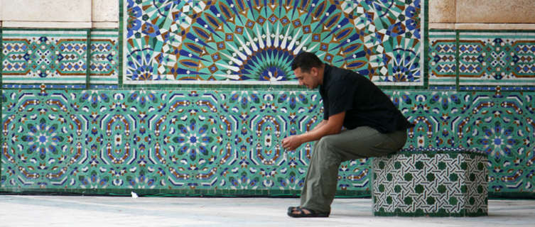 Evening prayer in Hassan II Mosque in Casablanca