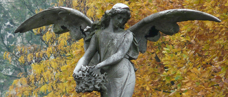 Mourning angel at the cemetery of Laken, Brussels