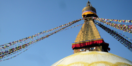 Join worshippers at Boudhanath Stupa 