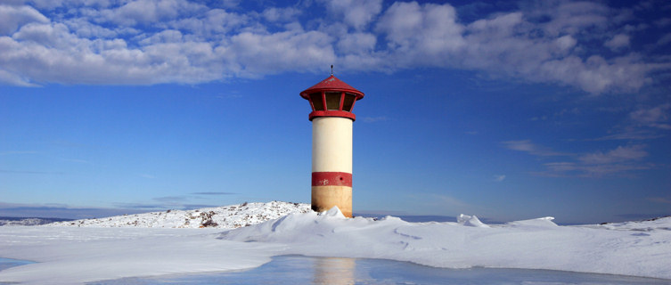 Lighthouse on ice, Gothenburg archipelago
