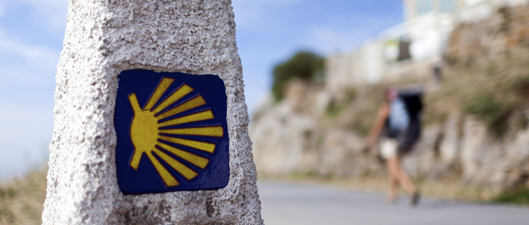 A series of signs guide travellers along the pilgrimage route