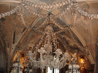 A bone chandelier is just one of many features