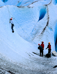 Climb natural or man-made ice walls