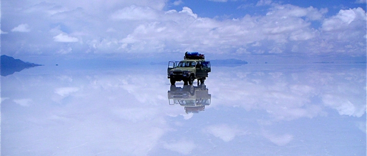 In rainy season the Salar de Uyuni becomes a giant mirror