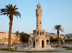 The Konak clock tower is an emblem of the city