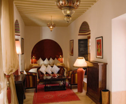 The Mellah suite has a private balcony with view of the pool