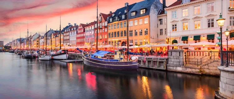 Nyhavn, the picture-perfect 7th-century waterfront in Copenhagen, Denmark
