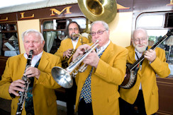 A four-person band at the Whistable platform