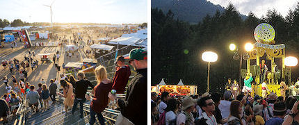 A view of Roskilde camp grounds and an evening at Fuji Rock 2012