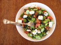 Greek-style salads are popular in Cyprus