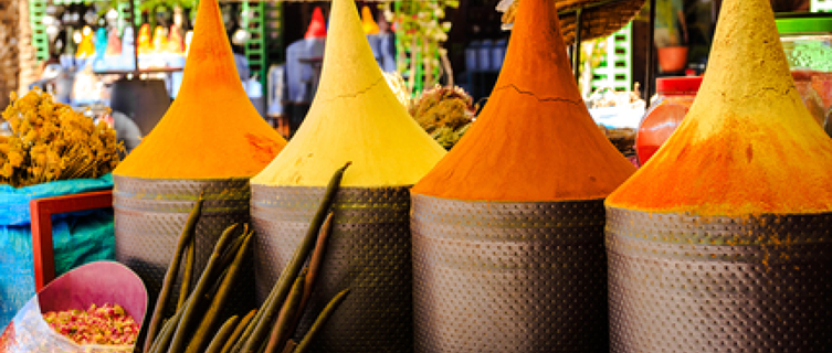 Spice stalls in Marrakech's souk