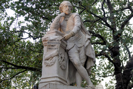 This statue of Shakespeare is one of only five in the city