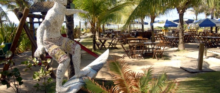 The Barraca Do Loro bar is on the sands of Praia do Flamengo beach