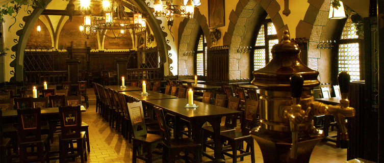 The decorative beer hall in Prague's first microbrewery