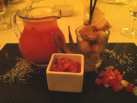 A gazpacho starter is indicative of the tasty meal to come