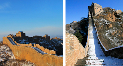 The steep winding steps of Jinshanling