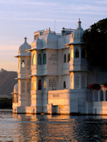 The stunning Taj Lake Palace Hotel in Udaipur