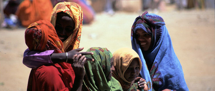 Nakfa girls laughing in Eritrea