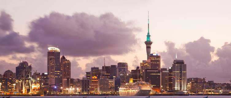 Auckland's Sky Tower pierces the cityscape, New Zealand