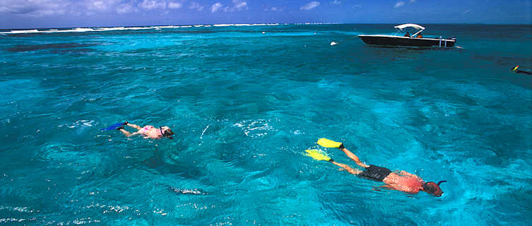 Diving in the azure waters off of Belize