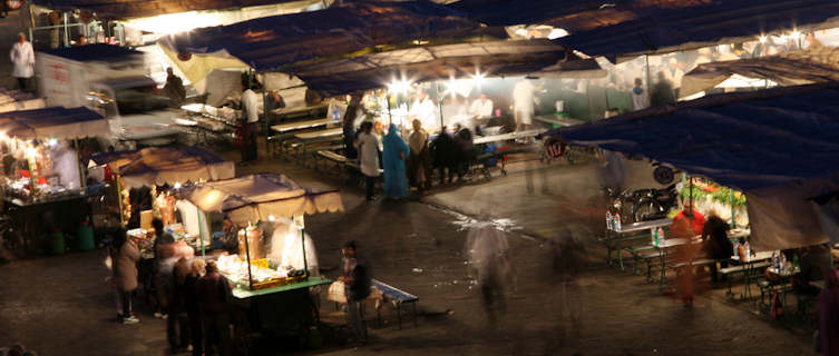Djemma El Fna Market at night. 