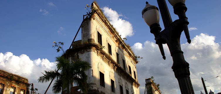 Ruined building in Santos, Sao Paulo