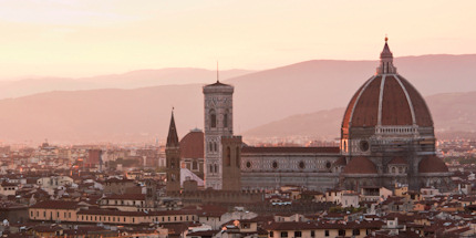 Pinkish hues over Florence