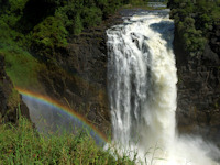 The thundering Victoria Falls on the Zimbabwe-Zambia border